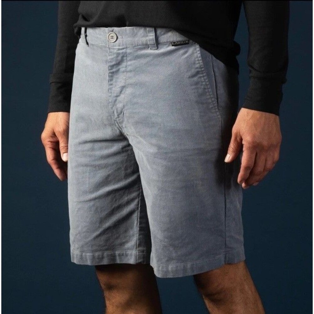 Laird Corduroy Chino Shorts Mens 34 Surf Grey Casual Performance Stretch 9"